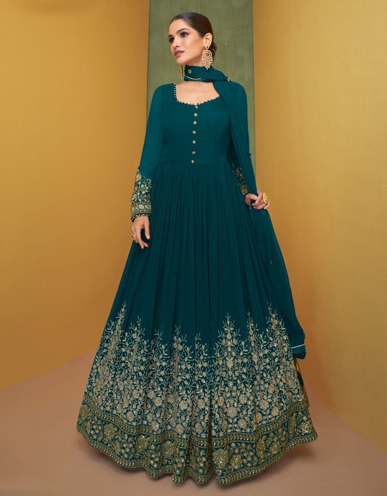 Qurvii Turquoise Maxi Dress