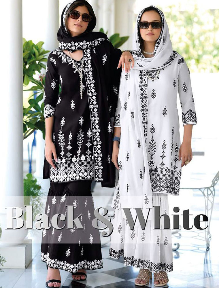 Pure Mal Mal White Readymade Kurti Sharara Dress with Dupatta