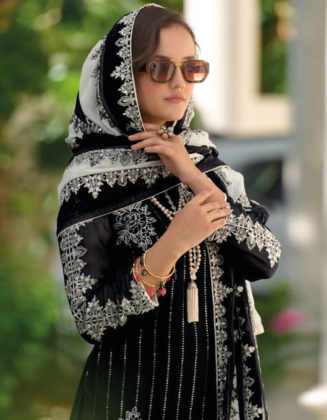 Noor Ready To Wear Designer Suit With Fancy Embroidery Black
