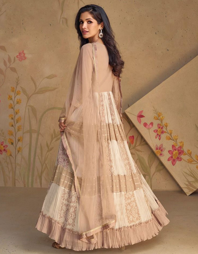 Vanilla Party Wear Gown with Dupatta