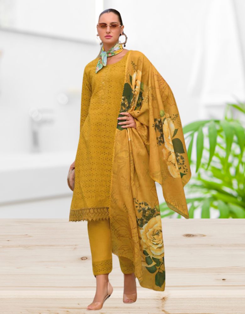 Dark Gold Summer Special Kurti with Pant & Dupatta