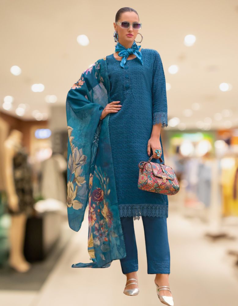 Denim Summer Special Kurti with Pant & Dupatta