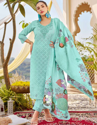 Chikan Handwork Cambric Cotton Suits Bermuda