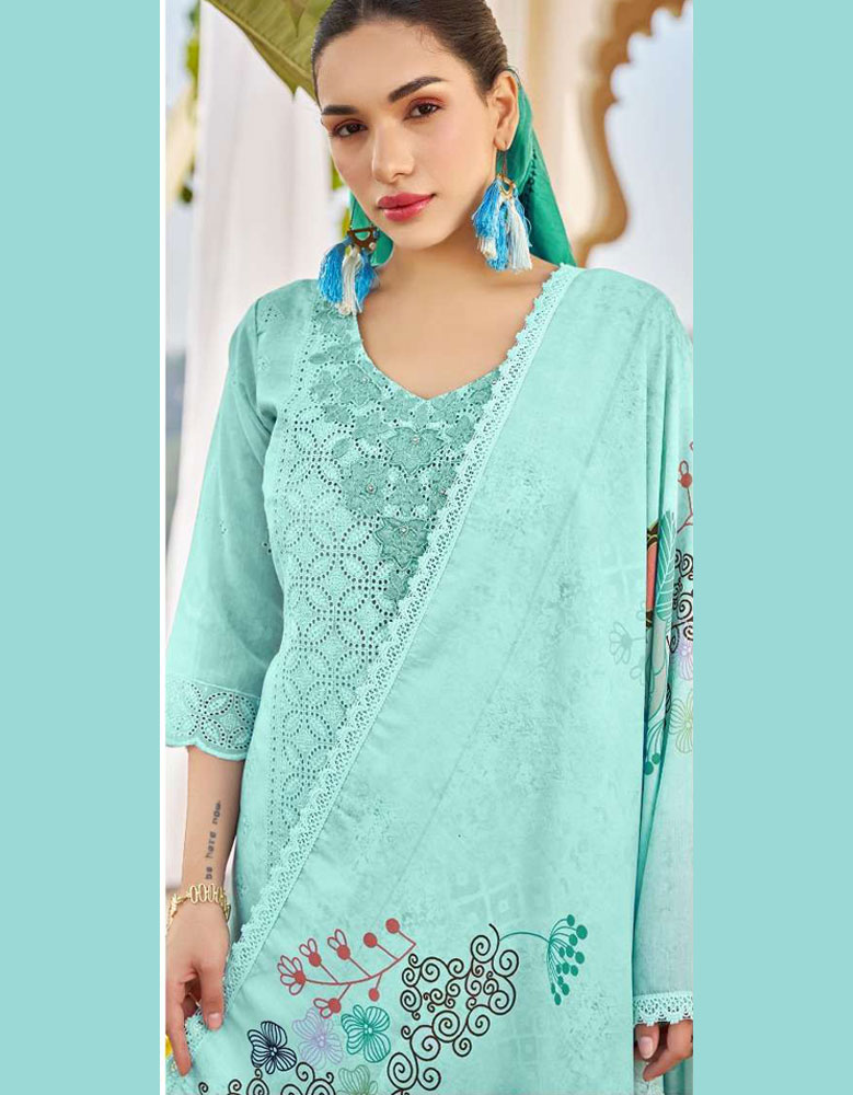 Chikan Handwork Cambric Cotton Suits Bermuda