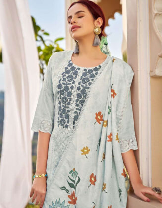 Chikan Handwork Cambric Cotton Suits Nebula