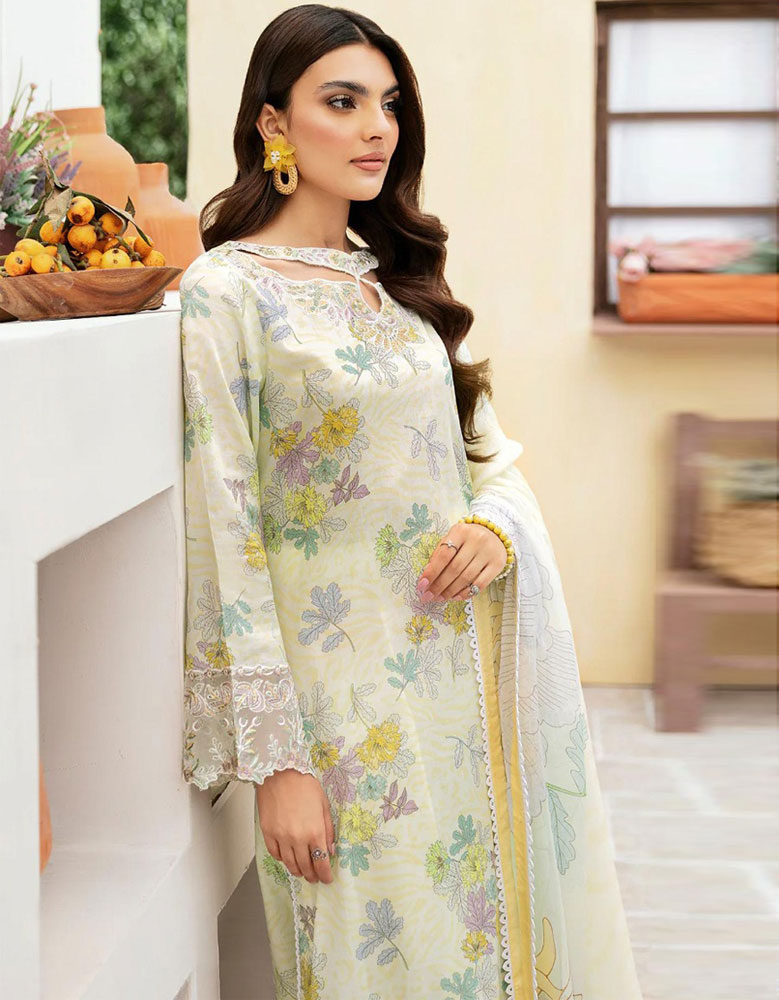 Pure Cotton Luxury Lawn Heavy Embroidery Suits D1