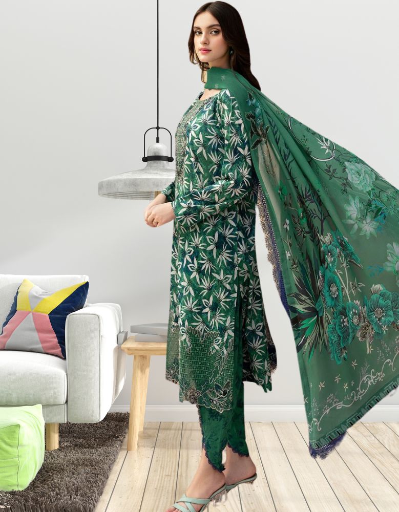 Pure Cotton Luxury Lawn Heavy Embroidery Suits D2