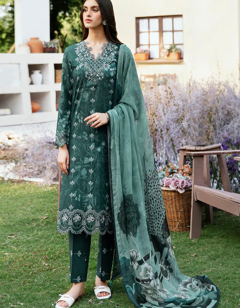 Pure Cotton Luxury Lawn Heavy Embroidery Suits D4