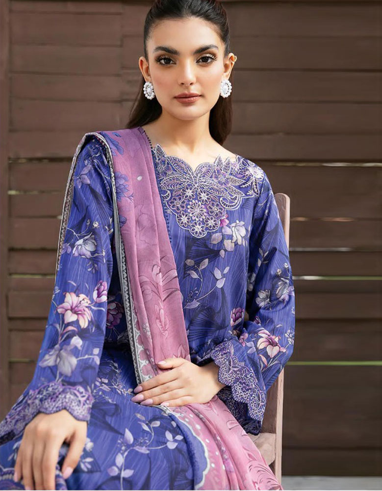 Pure Cotton Luxury Lawn Heavy Embroidery Suits D5