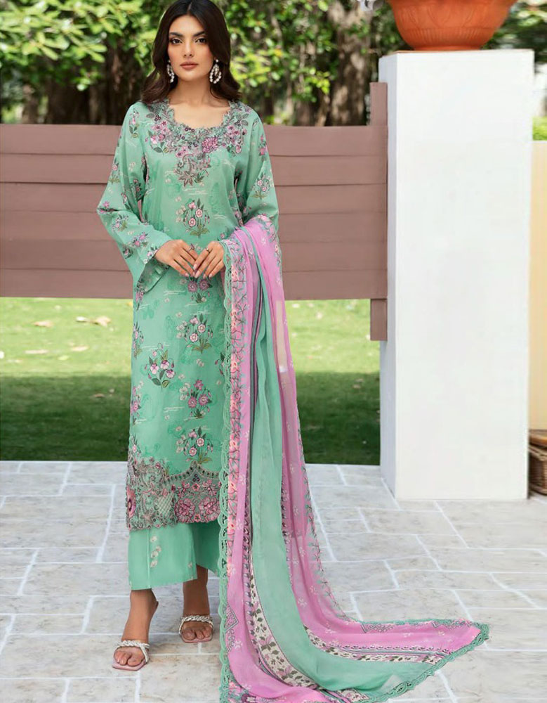 Pure Cotton Luxury Lawn Heavy Embroidery Suits D6