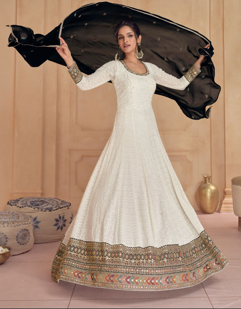 Real Georgette Designer Long Party Gown