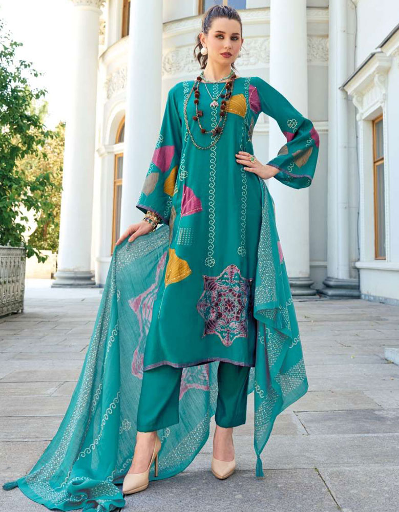 Stylish Pant Style Elegant Suit Deep Aqua