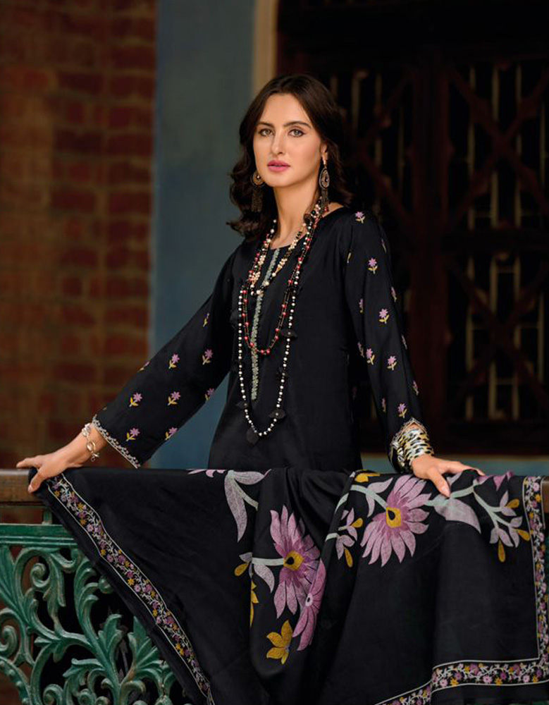 Designer Embroidered Viscose Suit D1