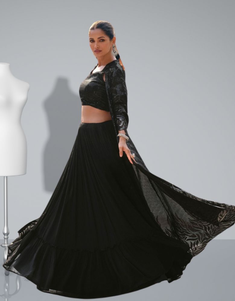 Designer Indo Western Party Wear Collection Black