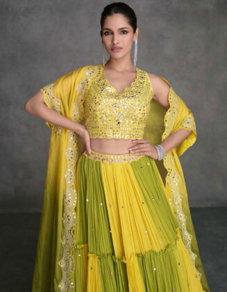 Designer Indo-Western Lehenga Choli Tulip