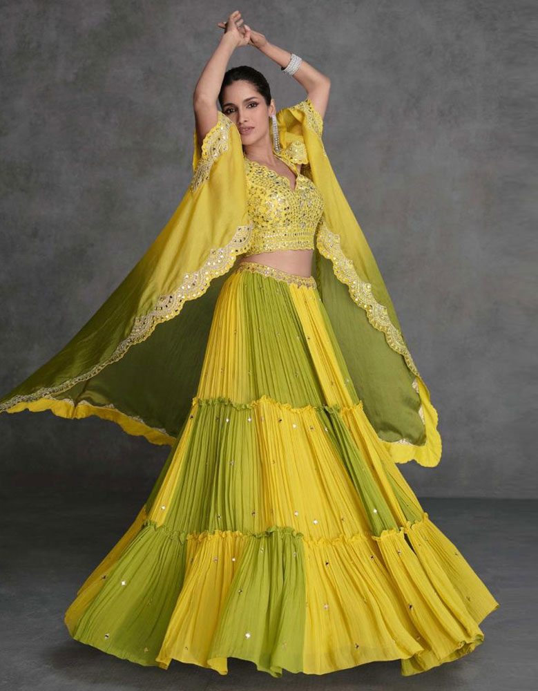 Designer Indo-Western Lehenga Choli Tulip