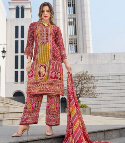 Alpine Viscose Rayon Digital Print Suit