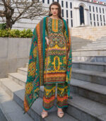 Brass Viscose Rayon Digital Print Suit