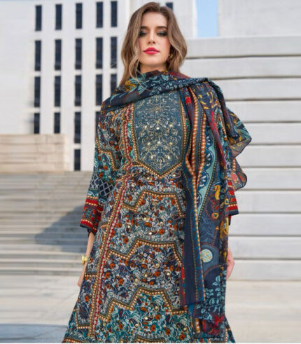 Storm Viscose Rayon Digital Print Suit