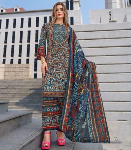 Storm Viscose Rayon Digital Print Suit