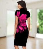 Noir Blossom Bodycon Dress