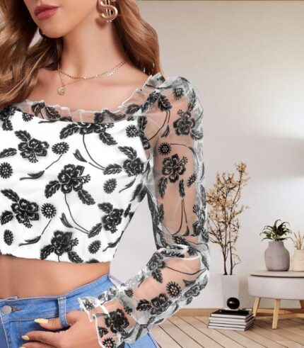 Pearl Whisper Floral Top