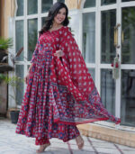 Premium Pure Cotton Kurti Set Red
