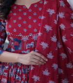 Premium Pure Cotton Kurti Set Red