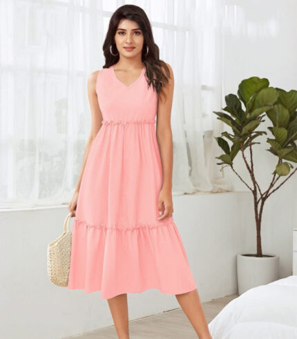 Rosy Charm Summer Dress