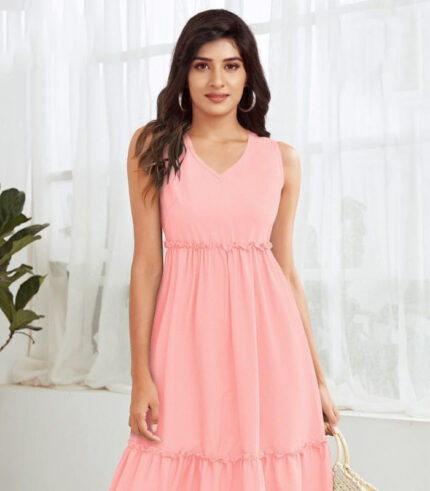 Rosy Charm Summer Dress