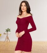Scarlet Off-Shoulder Party Dress