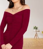 Scarlet Off-Shoulder Party Dress