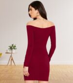 Scarlet Off-Shoulder Party Dress