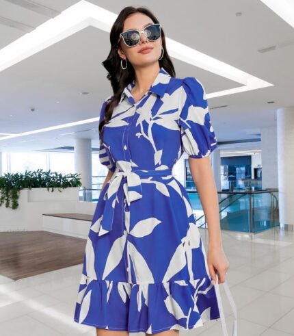 Street Bloom Bold Leaf Dress