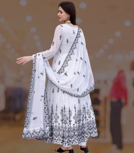 Nazakat White Anarkali Gown